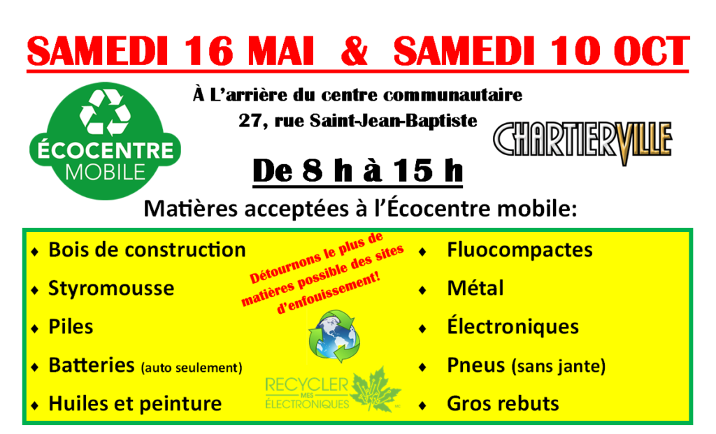 Écocentres mobiles 2026